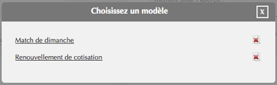 Modèles d'emails.